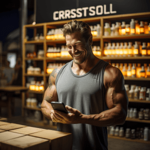 Athlete Browsing Health Products