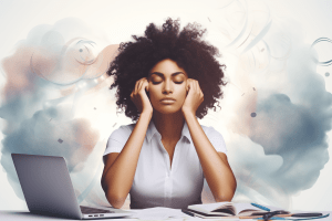 Woman Stressed Out at Work