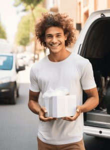 Man Holding CBD Oil Delivery