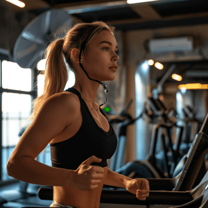 Woman Jogging on Treadmill