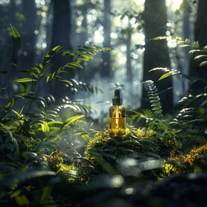 CBD Oil Product in a Forest