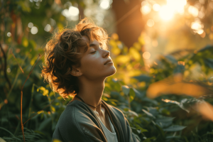 Woman calm from CBD Oil