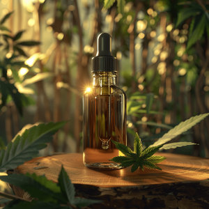 Premium CBD oil on table