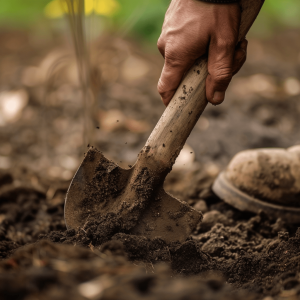 Tilling a field for crops