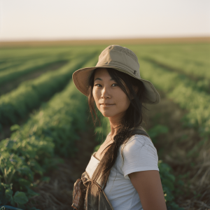 Woman farming hemp organically